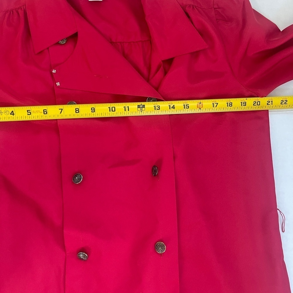 Schraeder Sport Vintage Women’s Size 12 Red Long Trench Coat - Picture 7 of 8